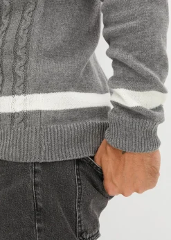 Pullover mit Zopfmuster und Baumwolle|bonprix Clearance