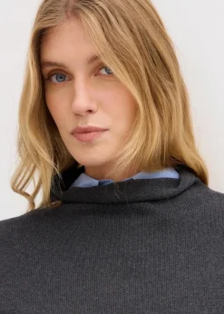 bonprix Pullover & Strickjacken|Strickmode|Pullunder aus reiner Baumwolle anthrazit meliert