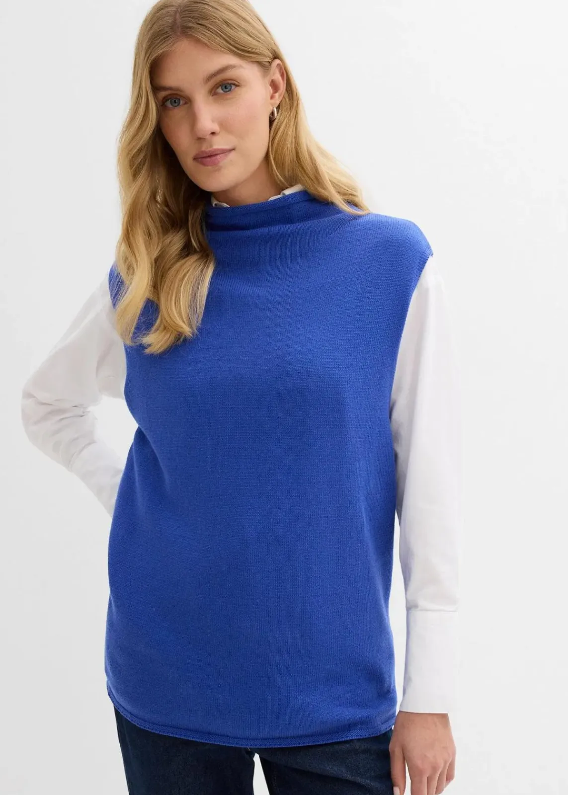 bonprix Bekleidung·Umstandsmode|Bekleidung·Jeans|Pullunder aus reiner Baumwolle edelsteinblau