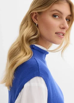 bonprix Bekleidung·Umstandsmode|Bekleidung·Jeans|Pullunder aus reiner Baumwolle edelsteinblau