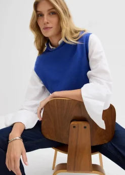 bonprix Bekleidung·Umstandsmode|Bekleidung·Jeans|Pullunder aus reiner Baumwolle edelsteinblau