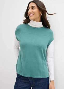 bonprix Bekleidung·Umstandsmode|Bekleidung·Jeans|Pullunder aus softem Viskose-Mix graugrün