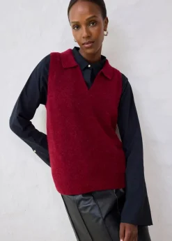 bonprix Pullover & Strickjacken|Strickmode|Pullunder mit Alpakawolle pflaumenrot