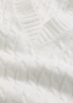 bonprix Bekleidung·Umstandsmode|Bekleidung·Jeans|Pullunder mit Zopfmuster wollweiß