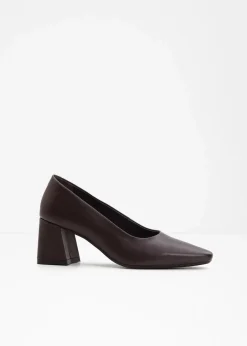 bonprix Pumps|Pumps aus Leder dunkelbraun
