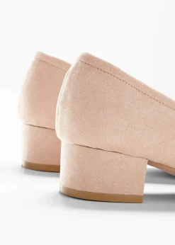 bonprix Schuhe & Accessoires In Spezialgrößen·Schuhe In Übergröße|Pumps|Pumps mit Blockabsatz beige