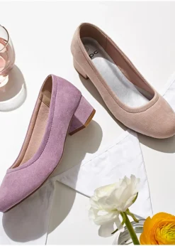 bonprix Schuhe & Accessoires In Spezialgrößen·Schuhe In Übergröße|Pumps|Pumps mit Blockabsatz beige