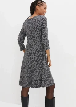 Punto di Roma-Kleid mit Jaquardmuster aus Viskose-Mix|bonprix Sale