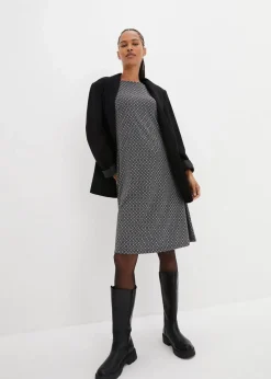 Punto di Roma-Kleid mit Jaquardmuster aus Viskose-Mix|bonprix Sale