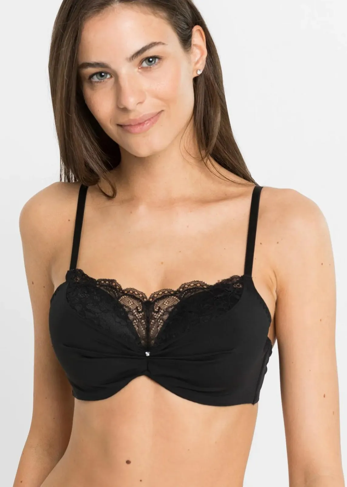 bonprix Große Cups D-H|Bhs|Push-up BH in Bandeau-Optik schwarz