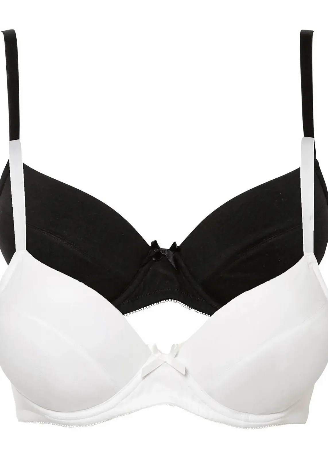 bonprix Nachhaltigere Materialien|Bhs|Push-up-BH mit Bügel mit Bio-Baumwolle (2er Pack) schwarz + weiß