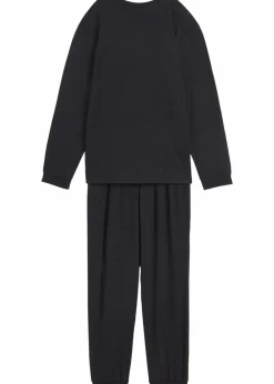 bonprix Jungen·Nachtwäsche|Pyjama aus reiner Baumwolle (2-tlg. Set) schwarz bedruckt