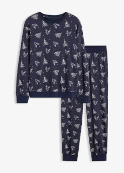 Pyjama aus reiner Baumwolle mit Glitzerdruck|bonprix Outlet