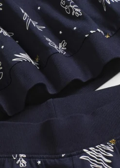 Pyjama aus reiner Baumwolle mit Glitzerdruck|bonprix Outlet