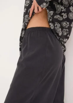 bonprix Nachtwäsche|Pyjama aus reiner Baumwolle schwarz paisley
