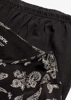bonprix Nachtwäsche|Pyjama aus reiner Baumwolle schwarz paisley