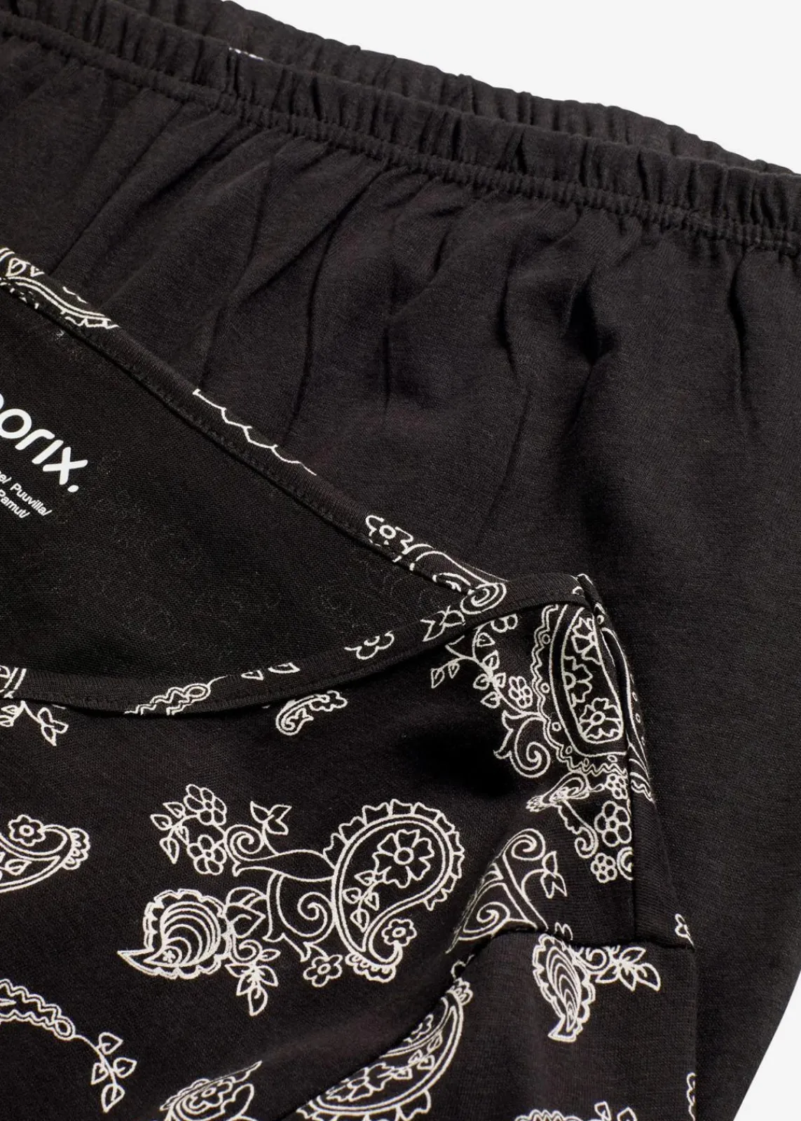 bonprix Nachtwäsche|Pyjama aus reiner Baumwolle schwarz paisley