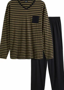 Pyjama aus reiner Baumwolle mit langen Ärmeln|bonprix Discount