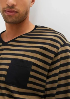 Pyjama aus reiner Baumwolle mit langen Ärmeln|bonprix Discount