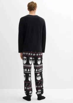 Pyjama aus reiner Baumwolle mit langen Ärmeln|bonprix Online