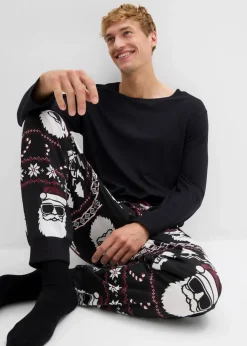 Pyjama aus reiner Baumwolle mit langen Ärmeln|bonprix Online