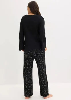 Pyjama aus reiner Baumwolle mit Glitzerdruck|bonprix Discount