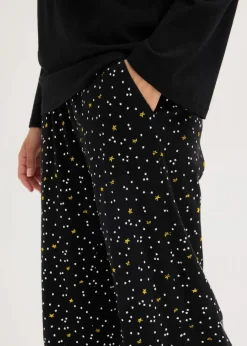Pyjama aus reiner Baumwolle mit Glitzerdruck|bonprix Discount