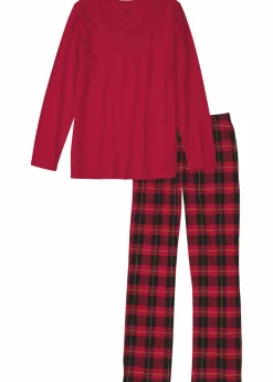 bonprix Nachhaltigere Materialien|Nachtwäsche|Pyjama aus reiner Bio-Baumwolle abendrot kariert