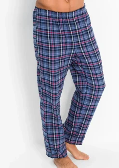 bonprix Pyjamas|Große Größen|Pyjama aus weichem Flanell mit Knopfleiste und langen Ärmeln. blau kariert