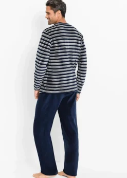 Pyjama aus weichem Nicki-Material mit langen Ärmeln|bonprix Sale