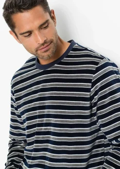 Pyjama aus weichem Nicki-Material mit langen Ärmeln|bonprix Sale