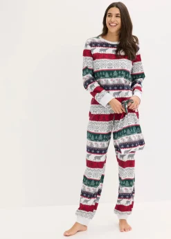 bonprix Wäsche·Nachtwäsche|Nachtwäsche|Pyjama aus weicher Baumwolle mit Geschenktasche naturmeliert bedruckt