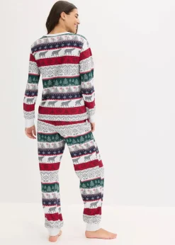 bonprix Wäsche·Nachtwäsche|Nachtwäsche|Pyjama aus weicher Baumwolle mit Geschenktasche naturmeliert bedruckt