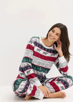 bonprix Wäsche·Nachtwäsche|Nachtwäsche|Pyjama aus weicher Baumwolle mit Geschenktasche naturmeliert bedruckt