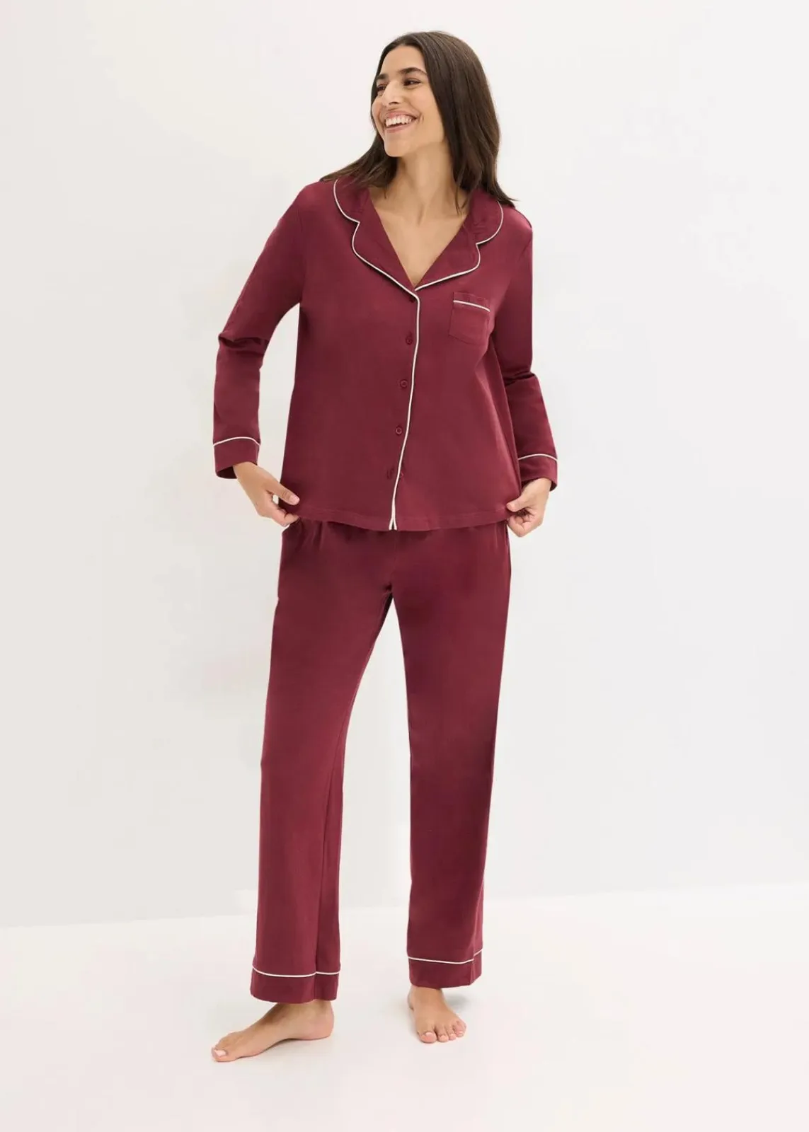 Pyjama aus weicher Baumwolle mit Knopfleiste|bonprix New