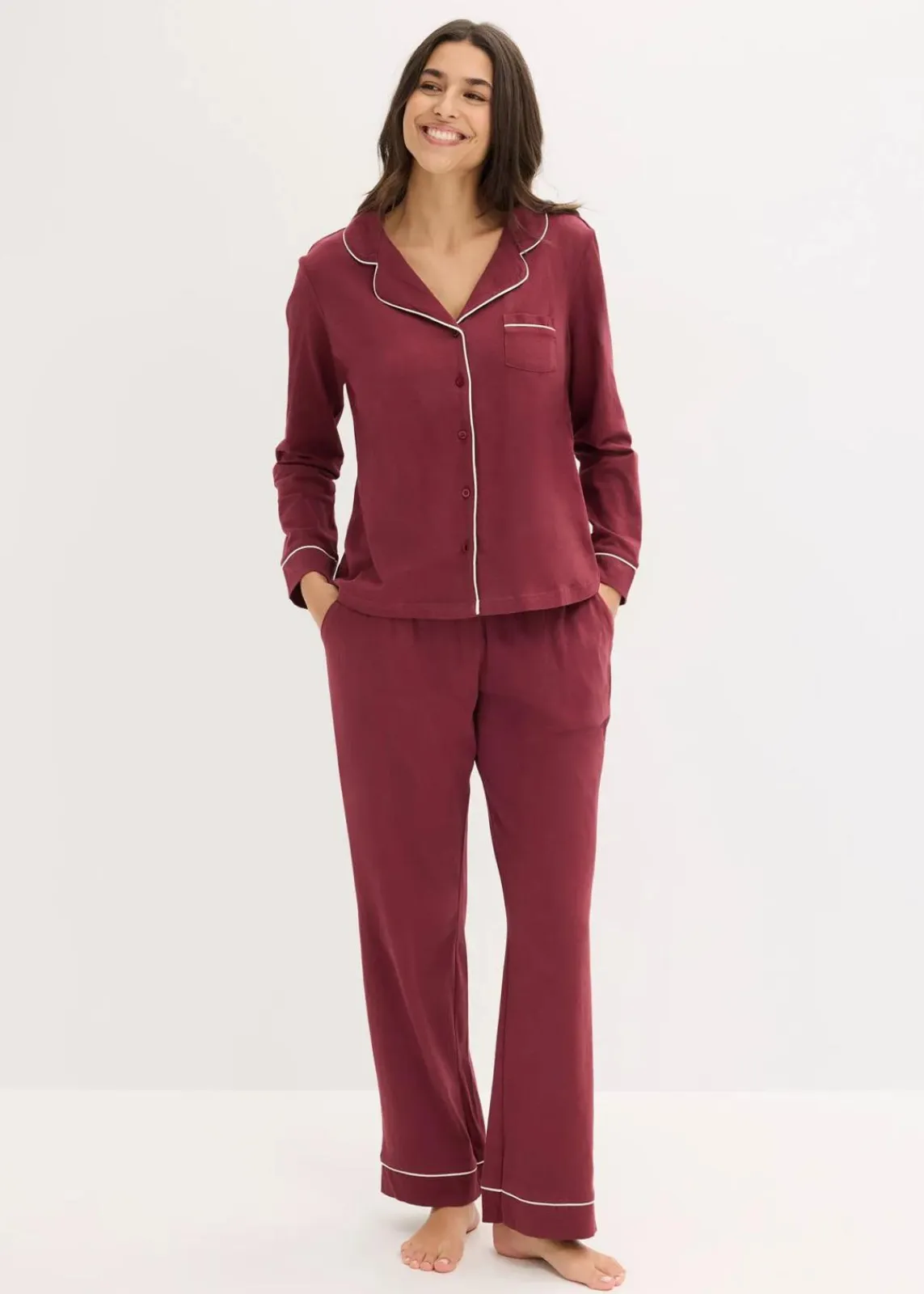 Pyjama aus weicher Baumwolle mit Knopfleiste|bonprix New
