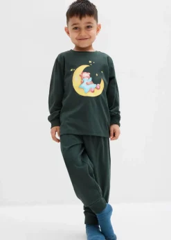 Pyjama aus weicher Baumwolle mit nachtleuchtendem Druck (2.tlg Set)|bonprix Clearance