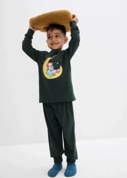 Pyjama aus weicher Baumwolle mit nachtleuchtendem Druck (2.tlg Set)|bonprix Clearance