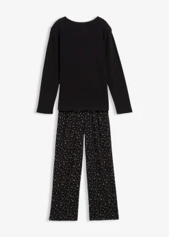 Pyjama aus weicher Baumwolle mit Glitzerdruck|bonprix Online