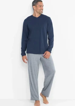 Pyjama mit Baumwolle und langen Ärmeln|bonprix New