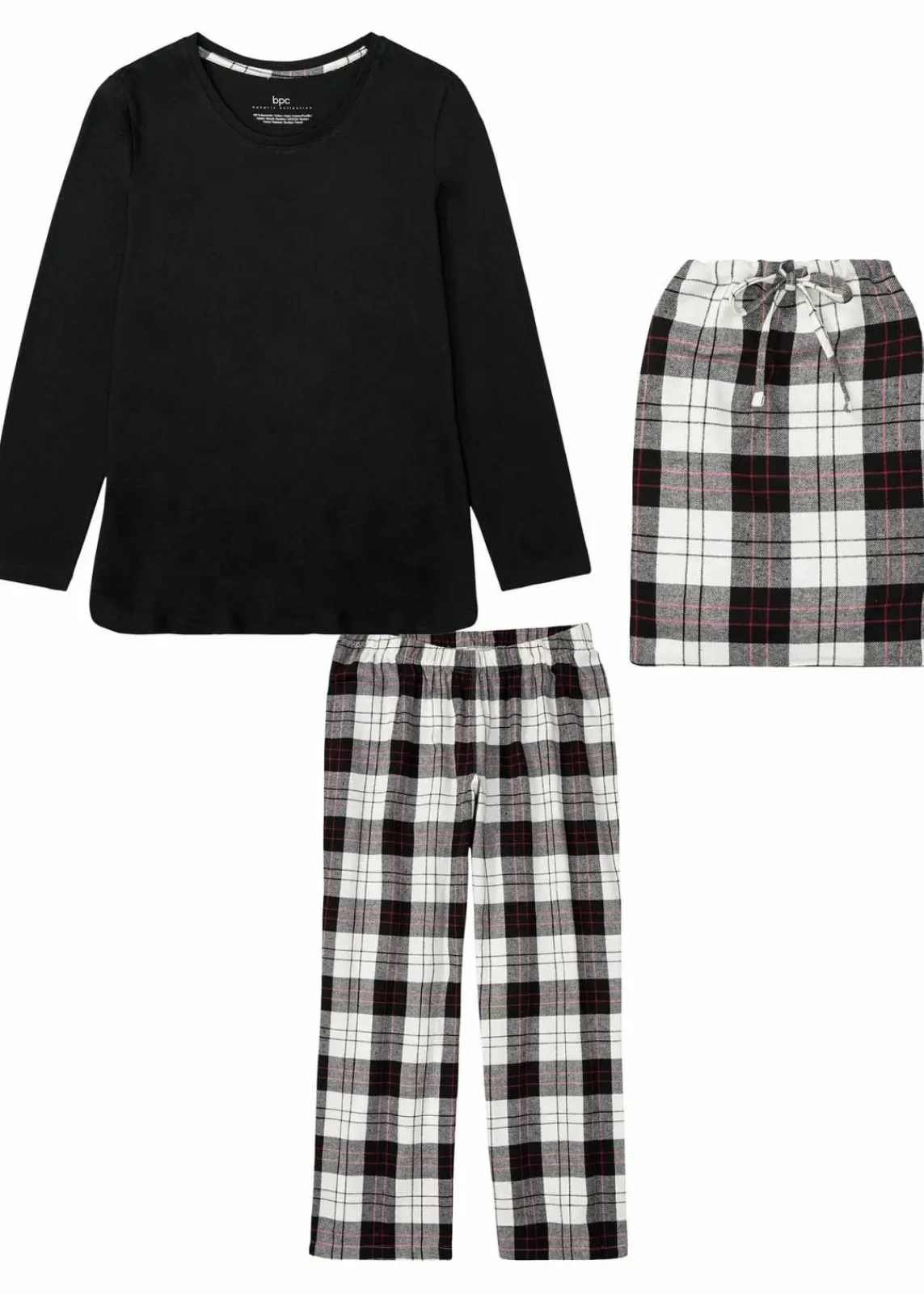 Pyjama mit Flanellhose und Geschenktasche|bonprix Discount