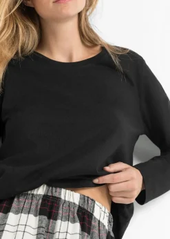 Pyjama mit Flanellhose und Geschenktasche|bonprix Discount