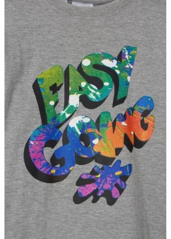 bonprix Jungen·Nachtwäsche|Pyjama mit weicher Bio-Baumwolle (2-tlg. Set) hellgrau meliert/dunkelblau