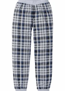 bonprix Große Größen|Wäsche|Pyjamahose aus Jerseyware hellgrau meliert kariert