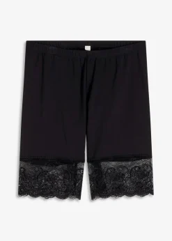 bonprix Wäsche·Radler & Oberschenkelschutz|Wäsche·Socken & Strumpfhosen|Radler „Anti Scheuern“ aus kühlendem Polyamid mit Spitzenbein schwarz