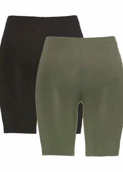 bonprix Hosen|Basics|Radlerhose (2er Pack) oliv+schwarz