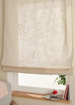 bonprix Raffrollos|Raffrollo in Leinen-Optik beige