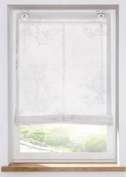 bonprix Raffrollos|Raffrollo mit Druck weiß/grau