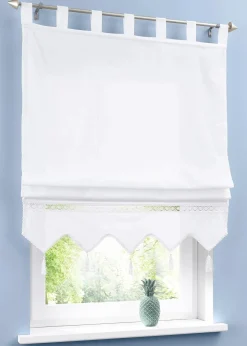 bonprix Raffrollos|Raffrollo mit Häkelkante weiß