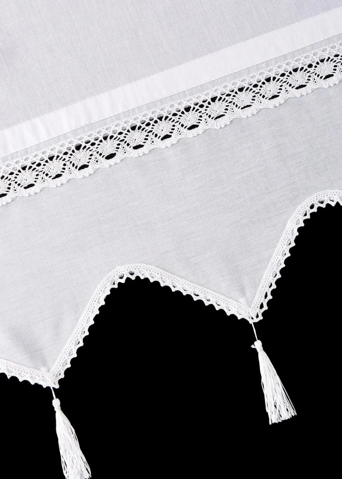 bonprix Raffrollos|Raffrollo mit Häkelkante weiß